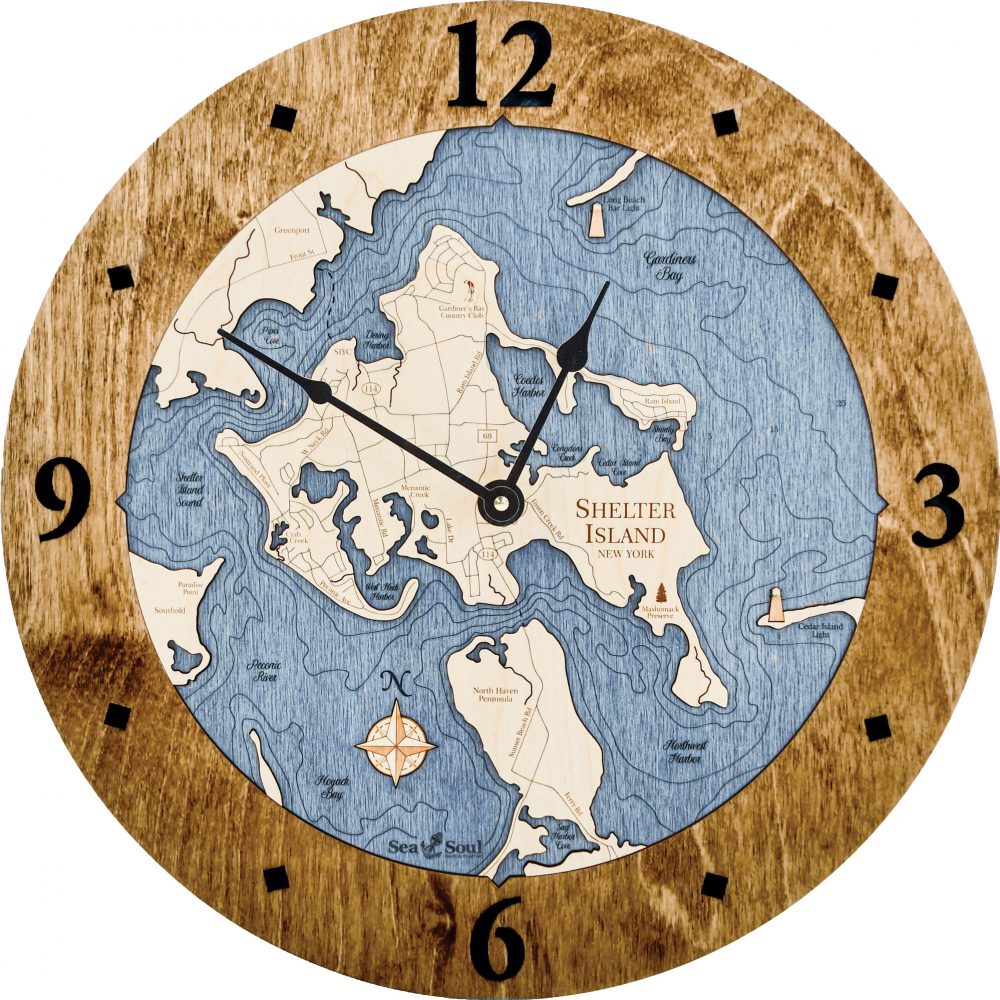 Shelter Island Nautical Clock Americana Accent with Deep Blue Water Product Shot