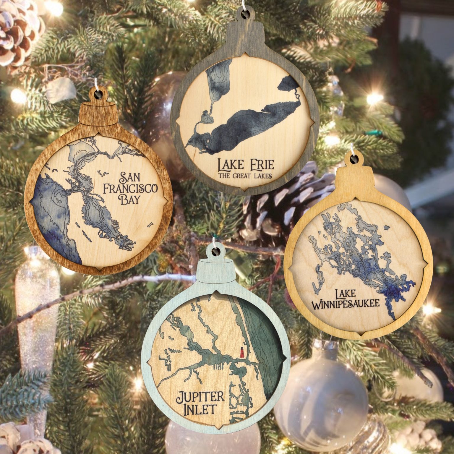 Outer Banks Christmas Ornament Sea and Soul Charts