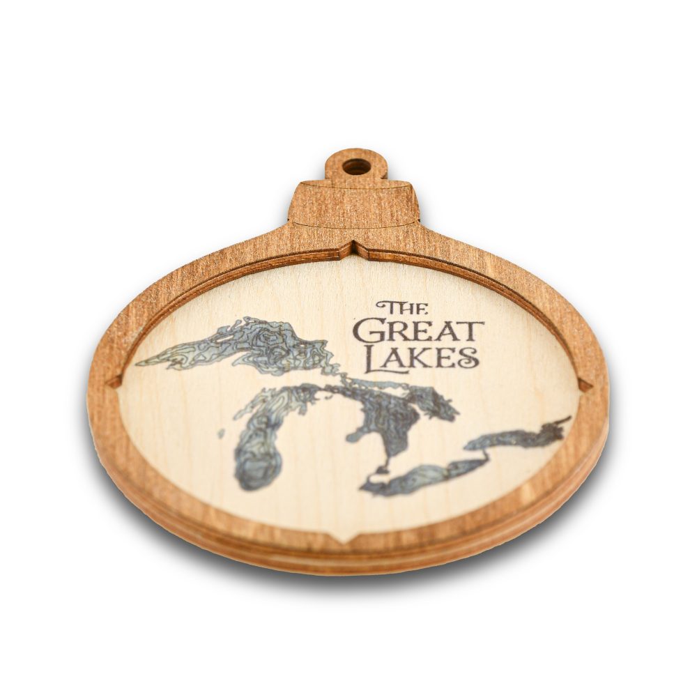 Great Lakes Christmas Ornament Americana Accent with Deep Blue Water Angle Shot