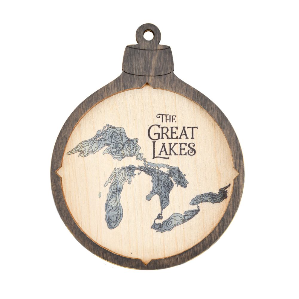 Great Lakes Christmas Ornament Driftwood Accent with Deep Blue Water