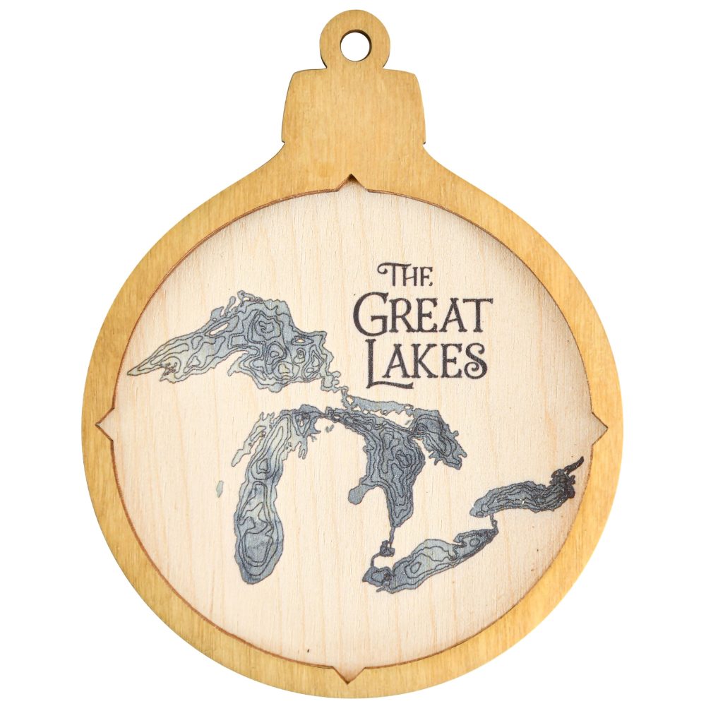 Great Lakes Christmas Ornament Honey Accent with Deep Blue Water Product Shot