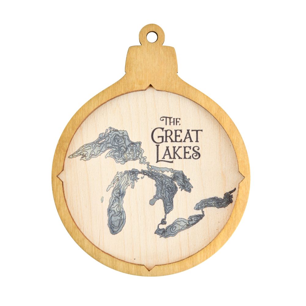 Great Lakes Christmas Ornament Honey Accent with Deep Blue Water