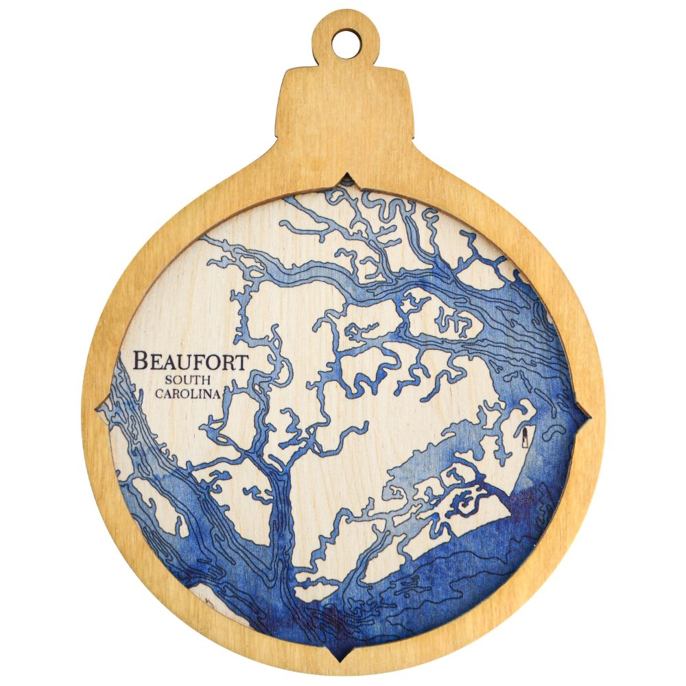 Beaufort Christmas Ornament Honey Accent with Deep Blue Water Product Shot