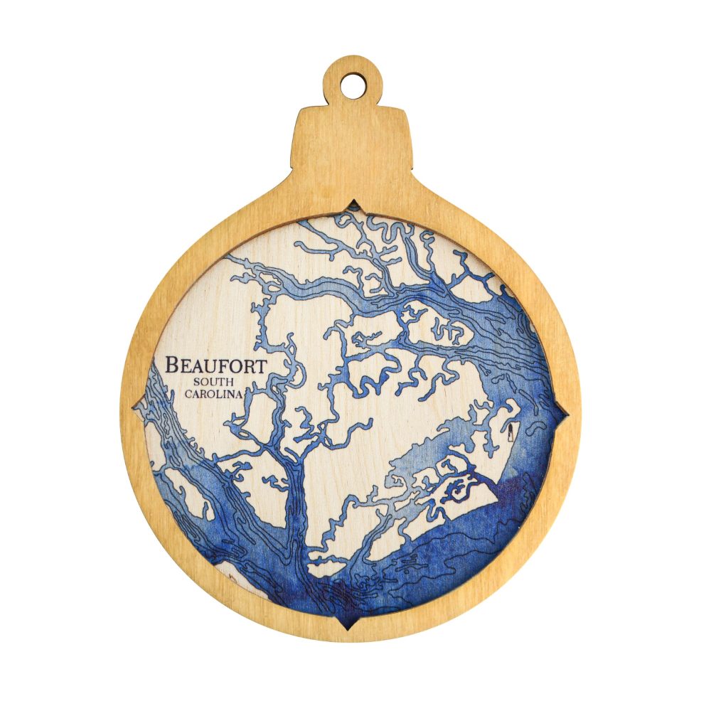 Beaufort Christmas Ornament Honey Accent with Deep Blue Water