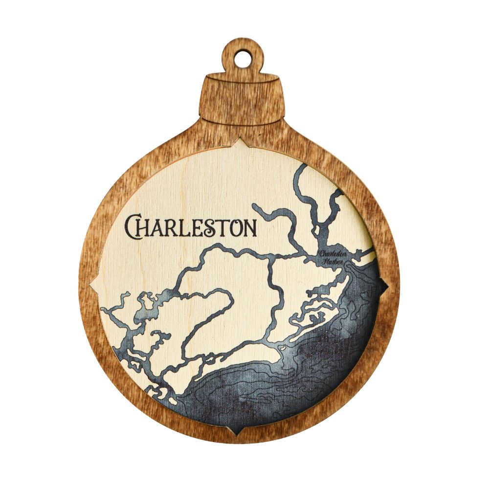 Charleston Christmas Ornament Americana Accent with Deep Blue Water