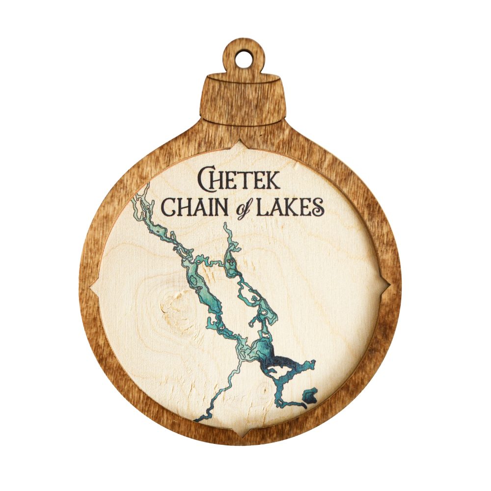 Chetek Chain Christmas Ornament Americana Accent with Blue Green Water