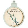 Chetek Chain Christmas Ornament Bleach Blue Accent with Blue Green Water Product Shot