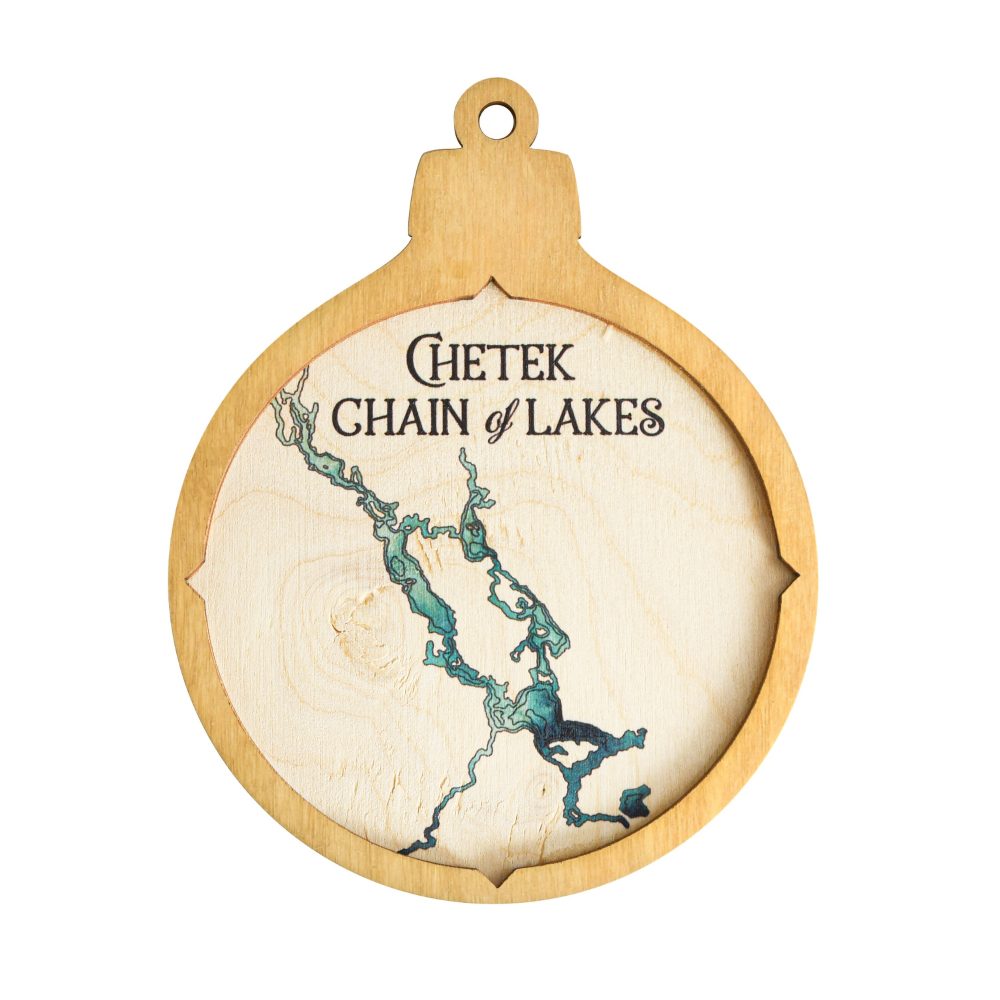 Chetek Chain Christmas Ornament Honey Accent with Blue Green Water