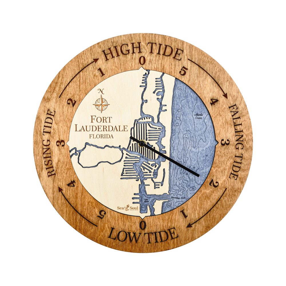 Fort Lauderdale Tide Clock Americana Accent with Deep Blue Water