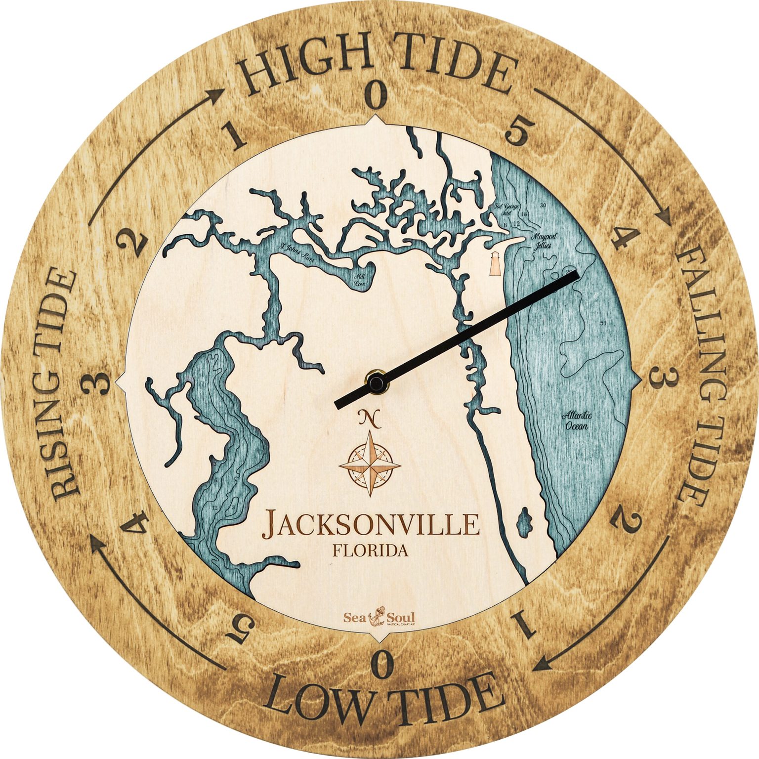 Jacksonville Florida Tide Clock - Sea and Soul Charts