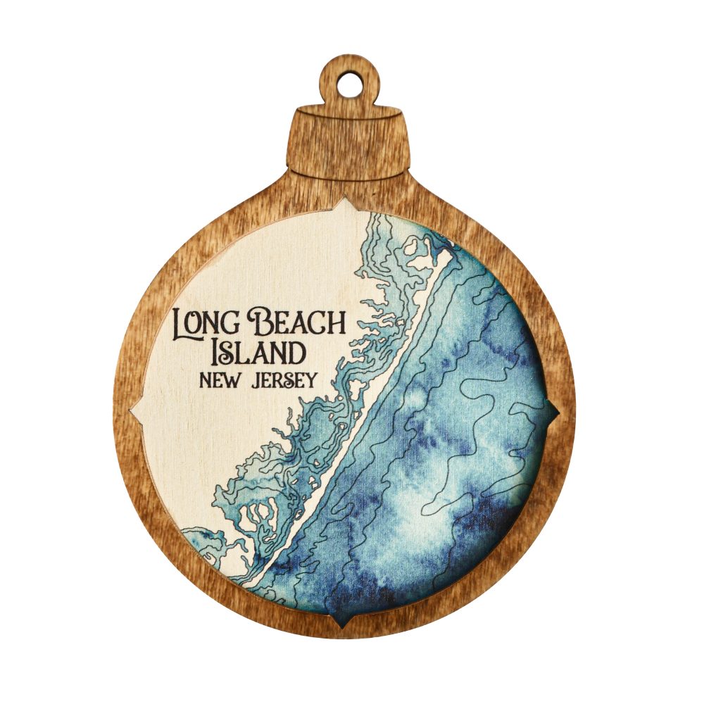 Long Beach Island Christmas Ornament Americana Accent with Deep Blue Water