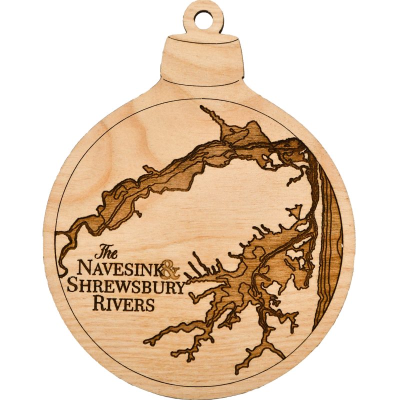Navesink River Engraved Nautical Ornament Sea and Soul Charts