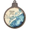 Ocean City Christmas Ornament Driftwood Accent with Deep Blue Water Product Shot