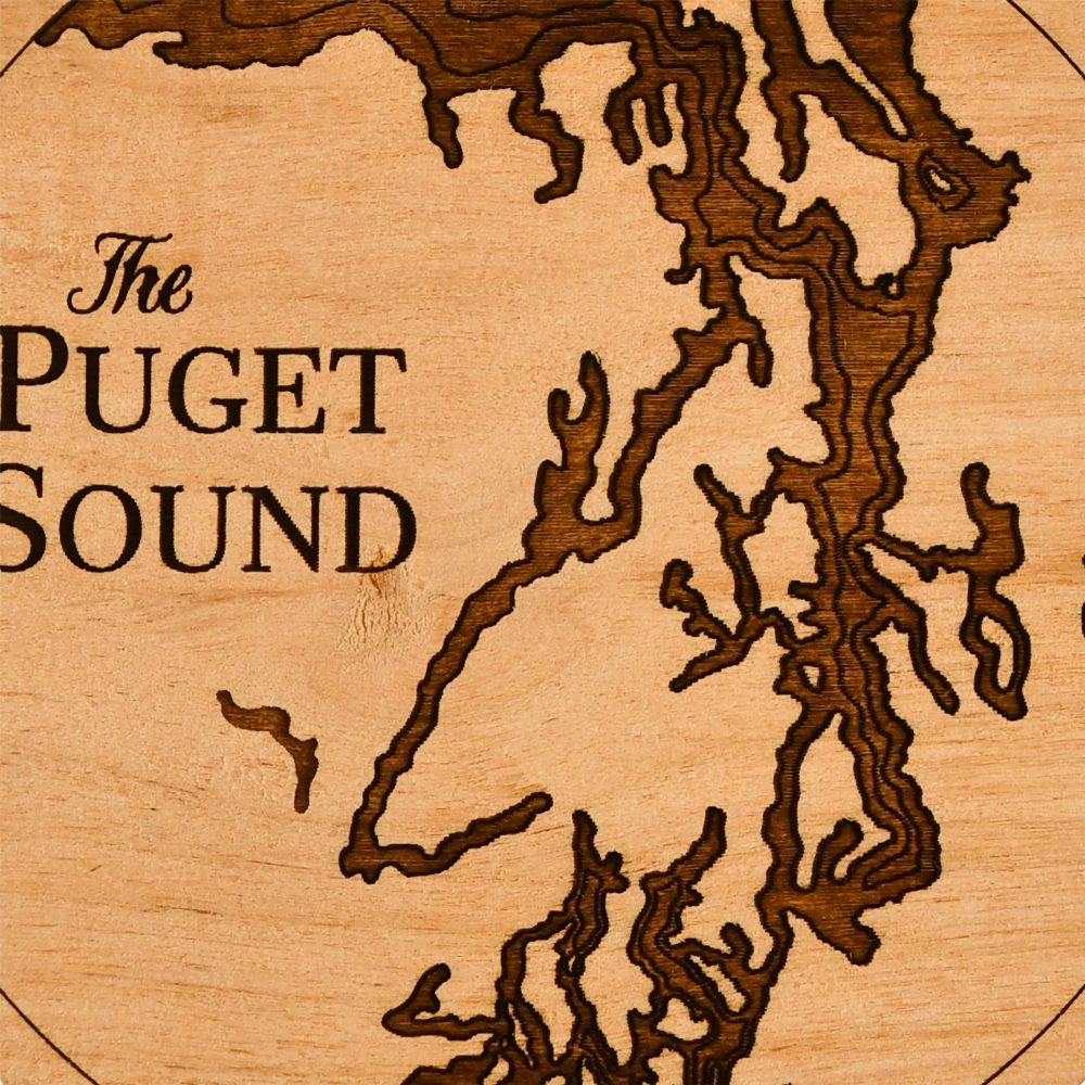 Puget Sound Engraved Nautical Ornament Detail Shot