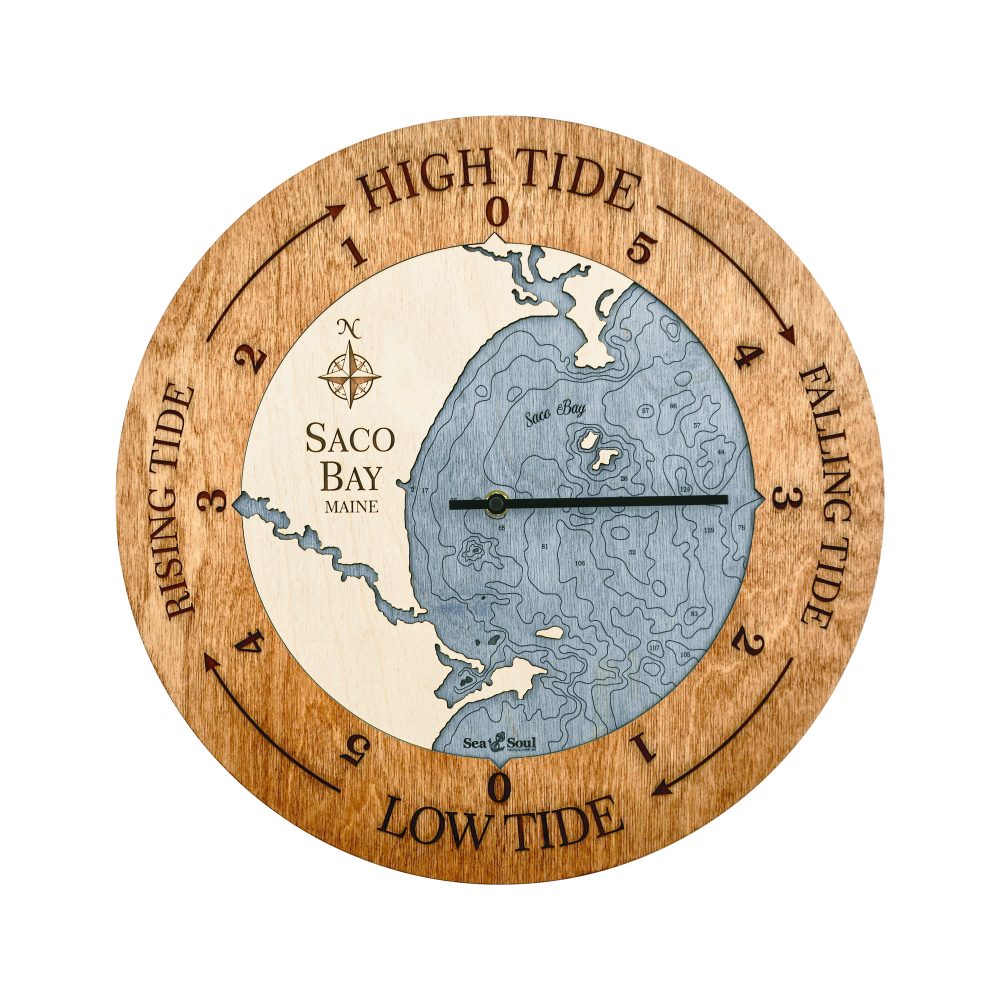 Saco Bay Tide Clock Americana Accent with Deep Blue Water