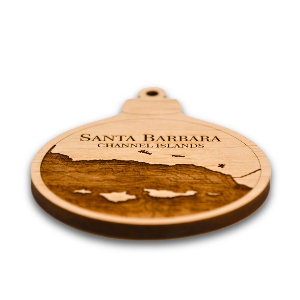 Santa Barbara Engraved Ornament Angle