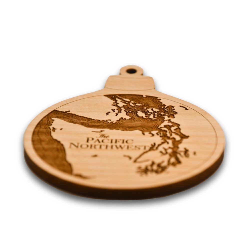 Pacific Northwest Engraved Nautical Ornament Angle