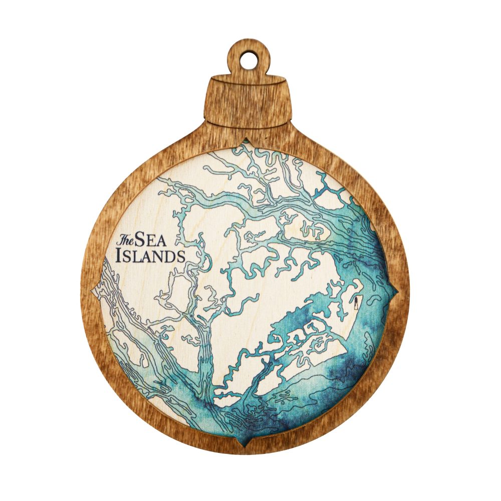 Sea Islands Christmas Ornament Americana Accent with Blue Green Water