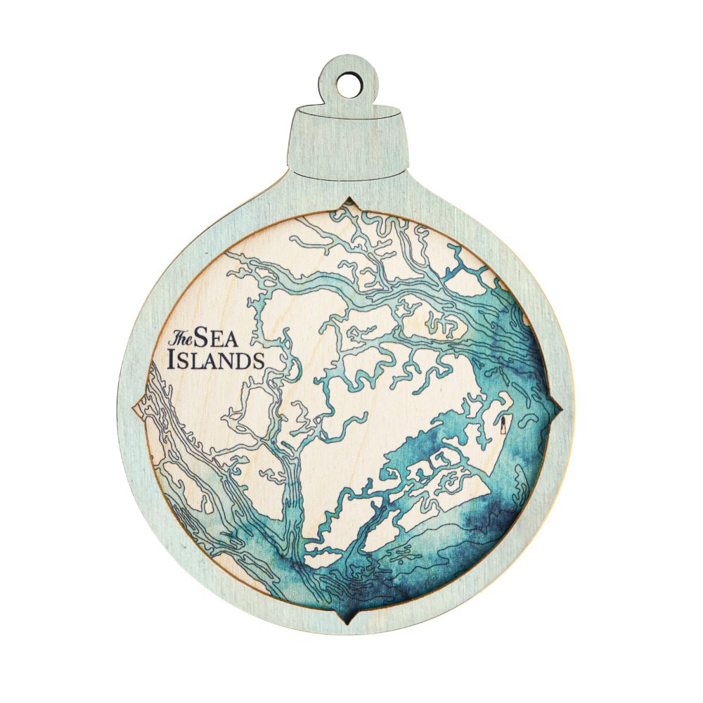 Sea Islands Christmas Ornament Bleach Blue Accent with Blue Green Water