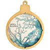 Sea Islands Christmas Ornament Honey Accent with Blue Green Water Product Shot