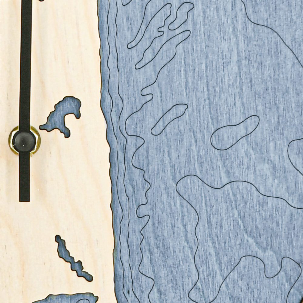 Bethany Beach Tide Clock Birch Accent with Deep Blue Water Detail Shot 2