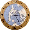 Eastern Shore Nautical Map Clock Americana Accent with Deep Blue Water Product Shot