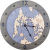 Eastern Shore Nautical Map Clock Driftwood Accent with Deep Blue Water Product Shot