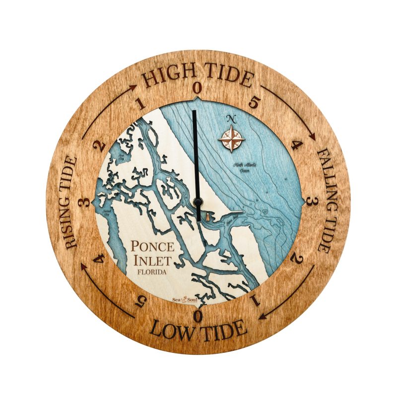 Ponce Inlet 16" Tide Clock Sea and Soul Charts