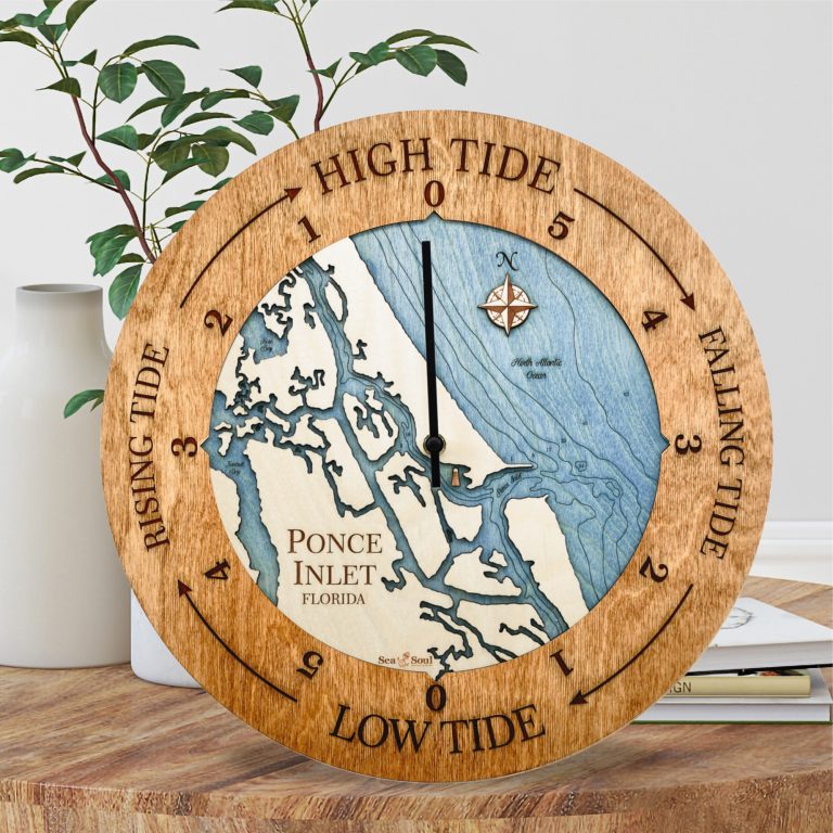 Ponce Inlet 16" Tide Clock Sea and Soul Charts