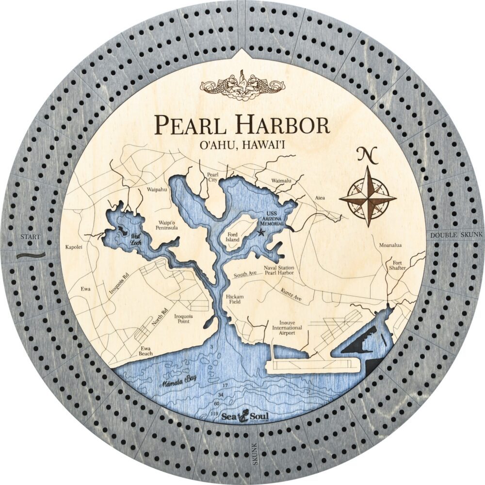 Pearl Harbor Custom Cribbage Board
