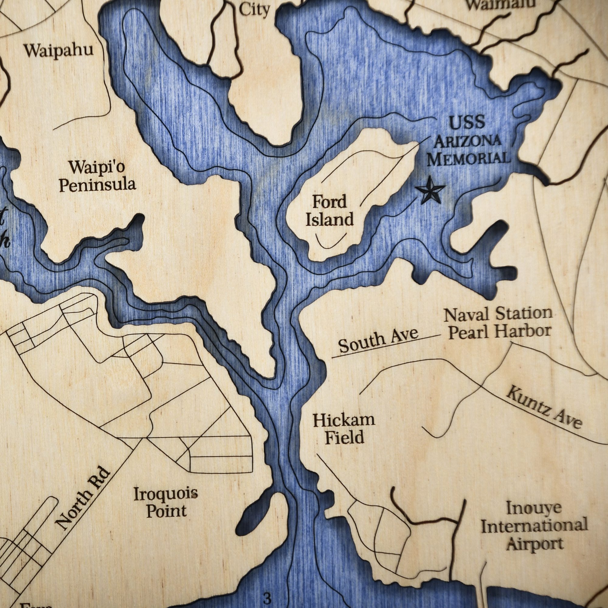 Pearl Harbor Custom Cribbage Board detail