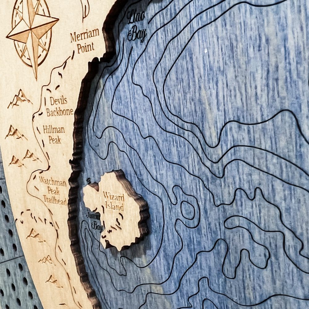 Crater Lake Custom Cribbage Board in Worn Navy detail