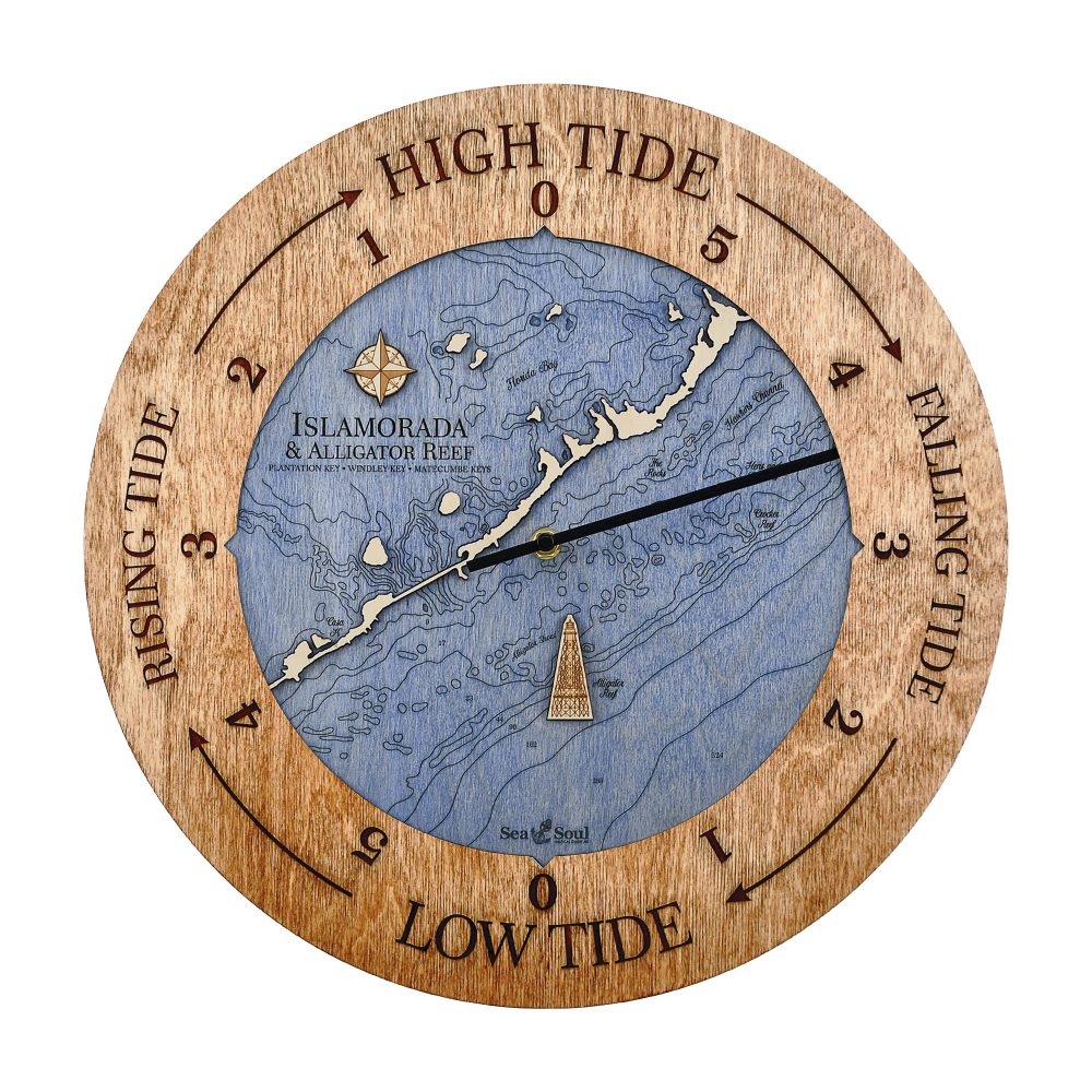 Islamorada Tide Clock americana deep blue