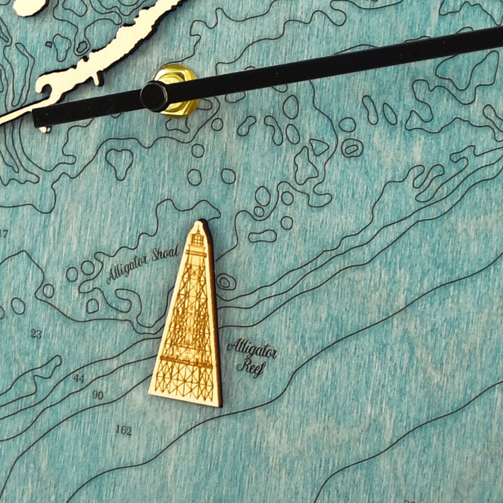 details of Islamorada Tide Clock blue green 2