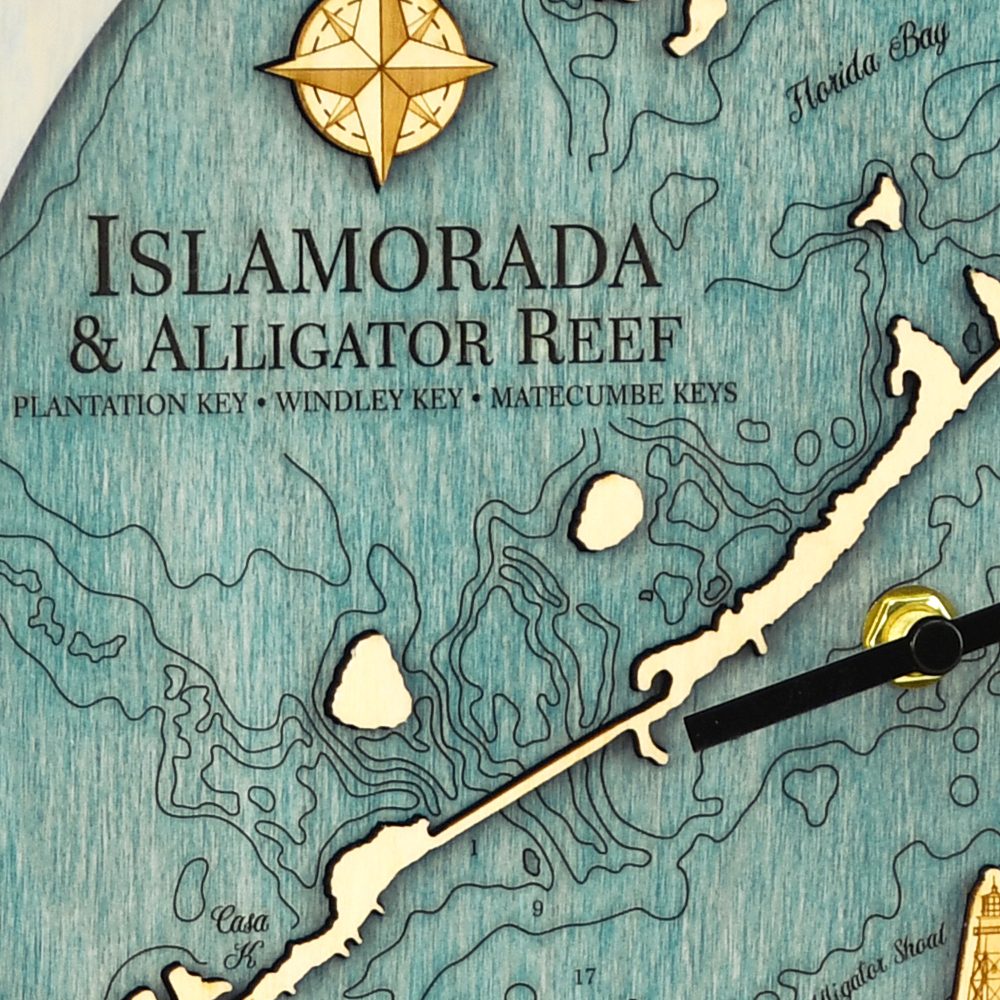 details of Islamorada Tide Clock blue green 1