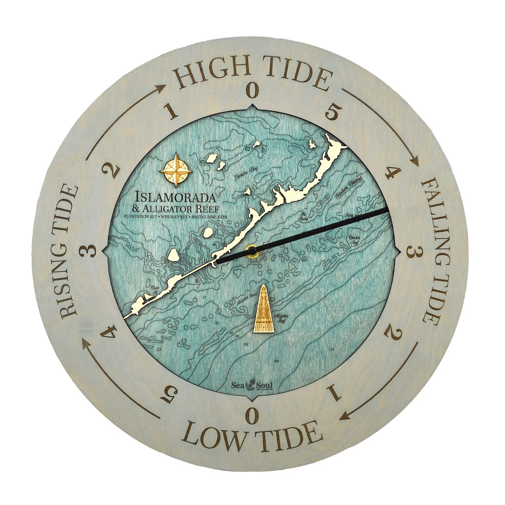 Islamorada Tide Clock sun bleached blue blue green