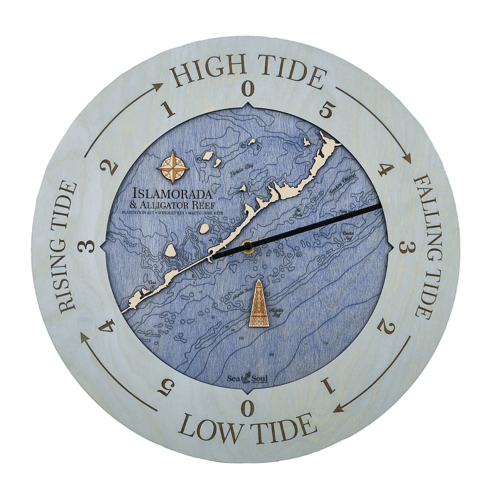 Islamorada Tide Clock sun bleached blue deep blue