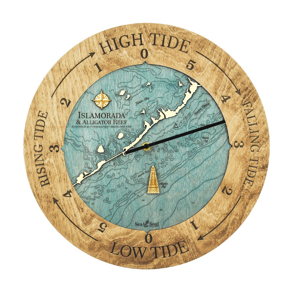 Islamorada Tide Clock honey blue green