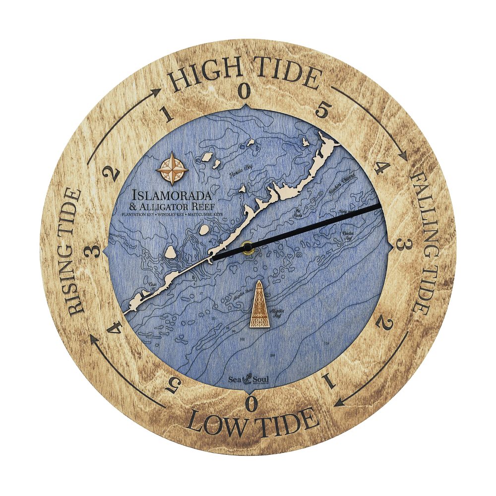 Islamorada Tide Clock Honey with deep blue