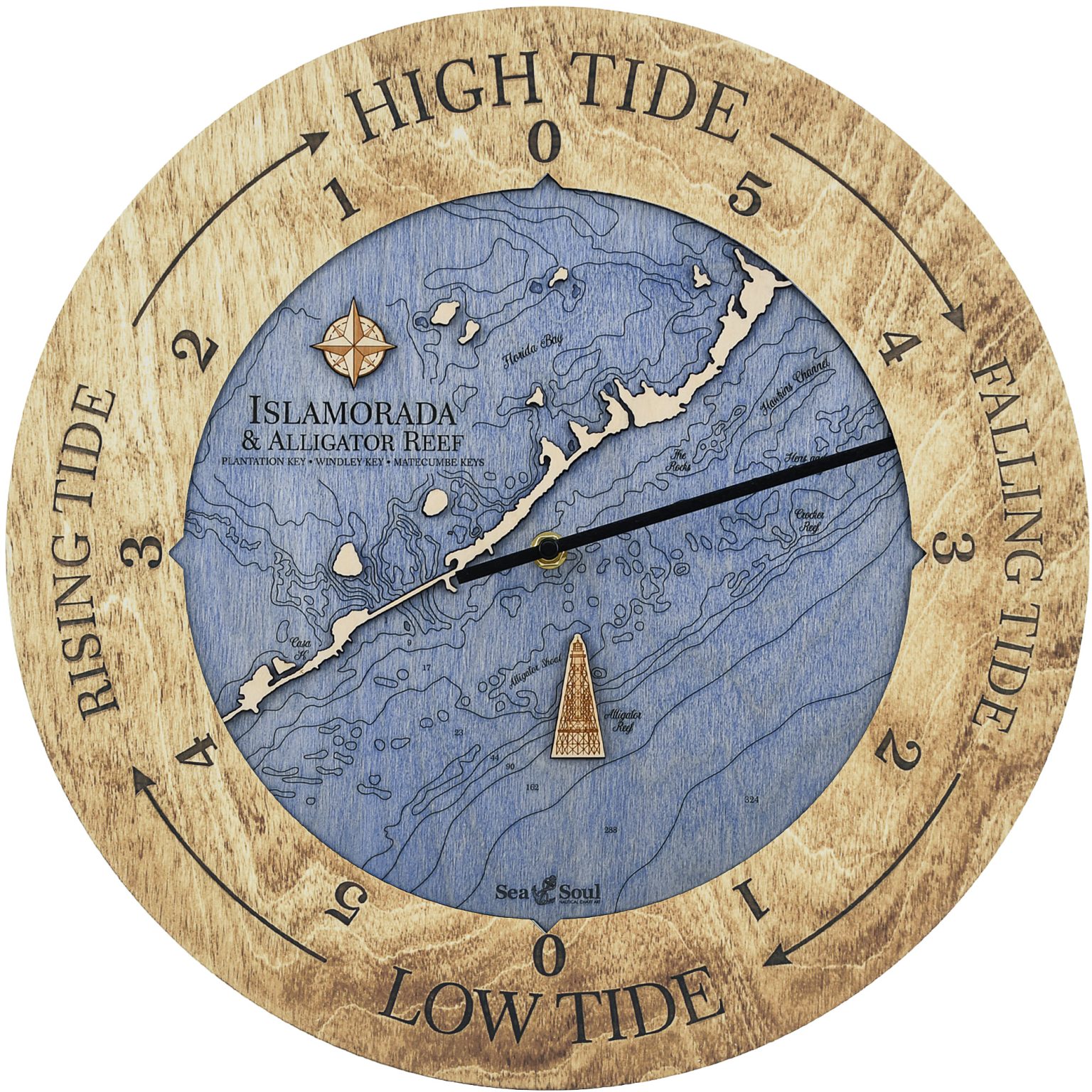 Islamorada Tide Clock 24" Sea and Soul Charts