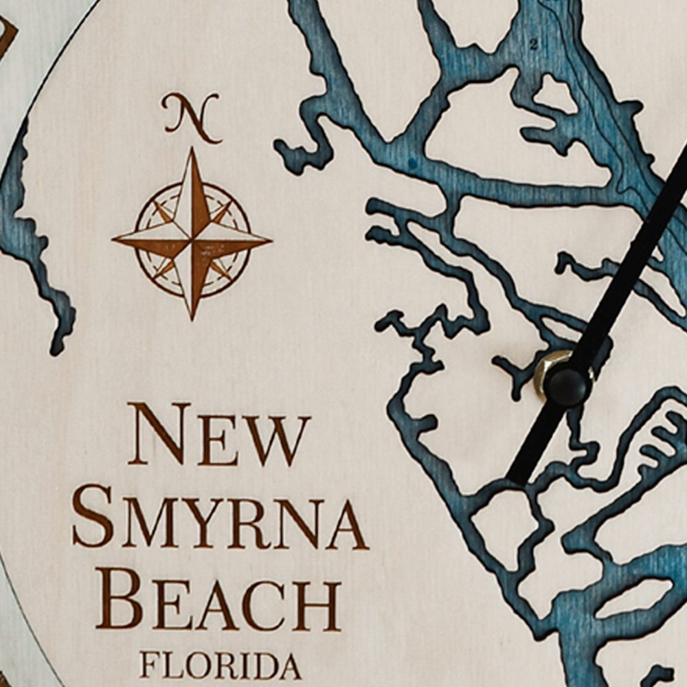 New Smyrna Beach Tide Clock with blue green water details