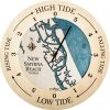 New Smyrna Beach Tide Clock All birch accent with blue green water