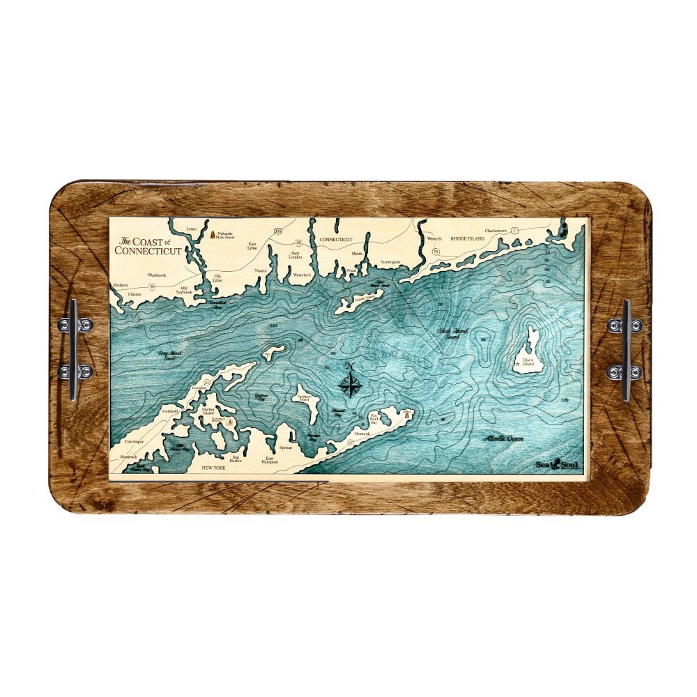 Coast of Connecticut boat cleat serving tray