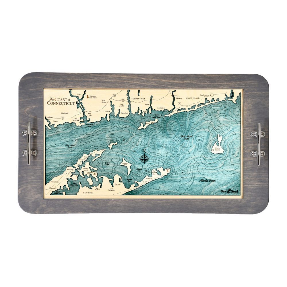 Coast of Connecticut boat cleat serving tray