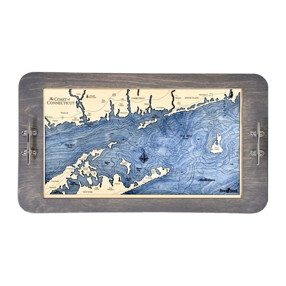 Coast of Connecticut boat cleat serving tray