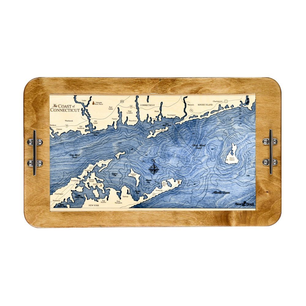 Coast of Connecticut boat cleat serving tray