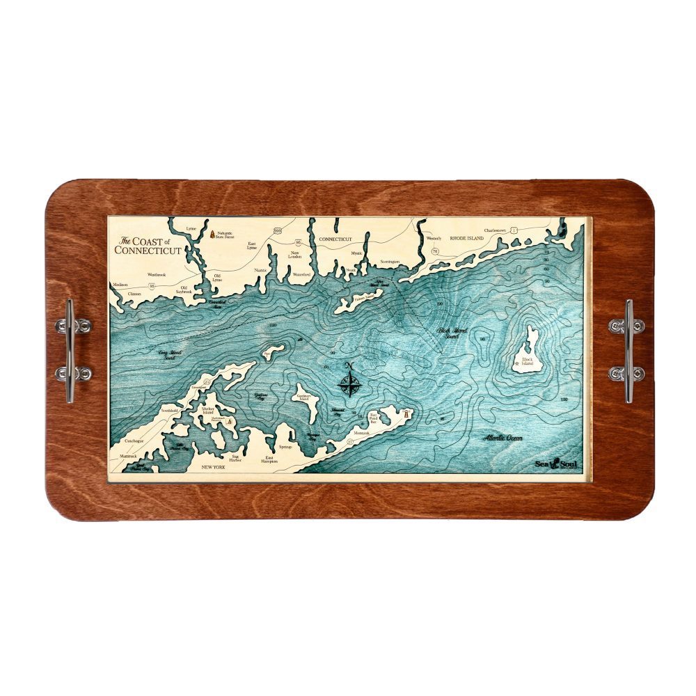 Coast of Connecticut boat cleat serving tray