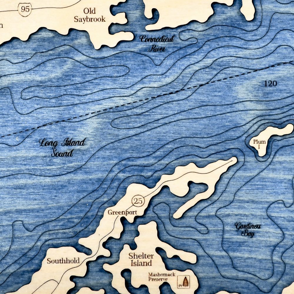 Coast of Connecticut boat cleat serving tray details