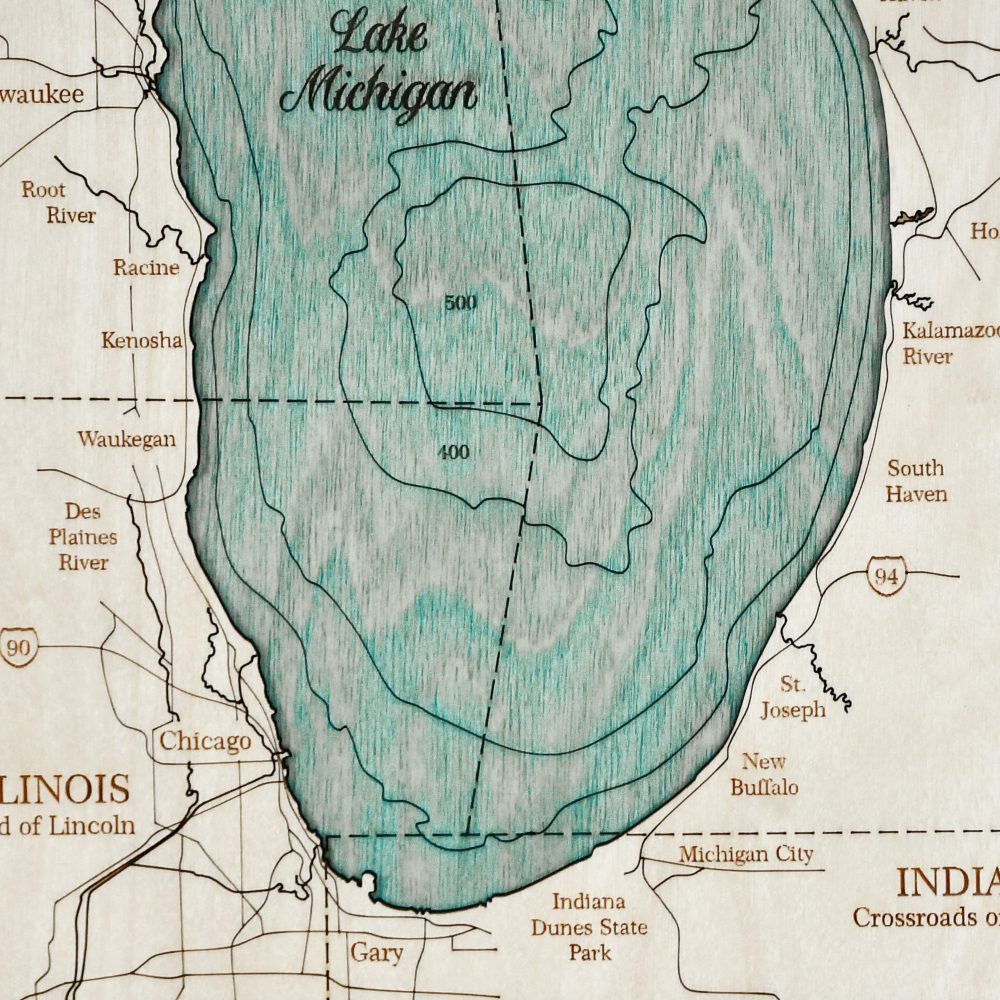 Lake Michigan boat cleat serving tray details