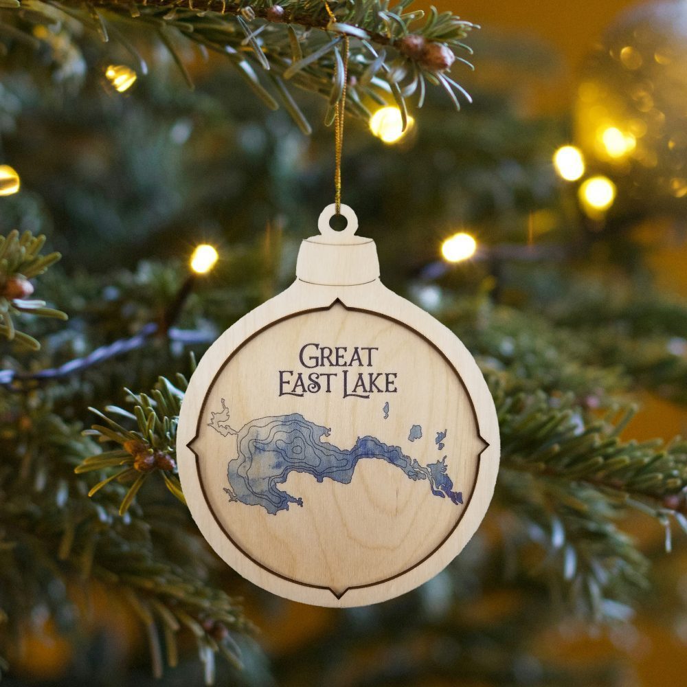 Great East Lake Christmas Ornament in use